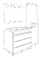 Комплект мебели 1Marka Соната 58П 3 ящика, зеркало Гармоника 60